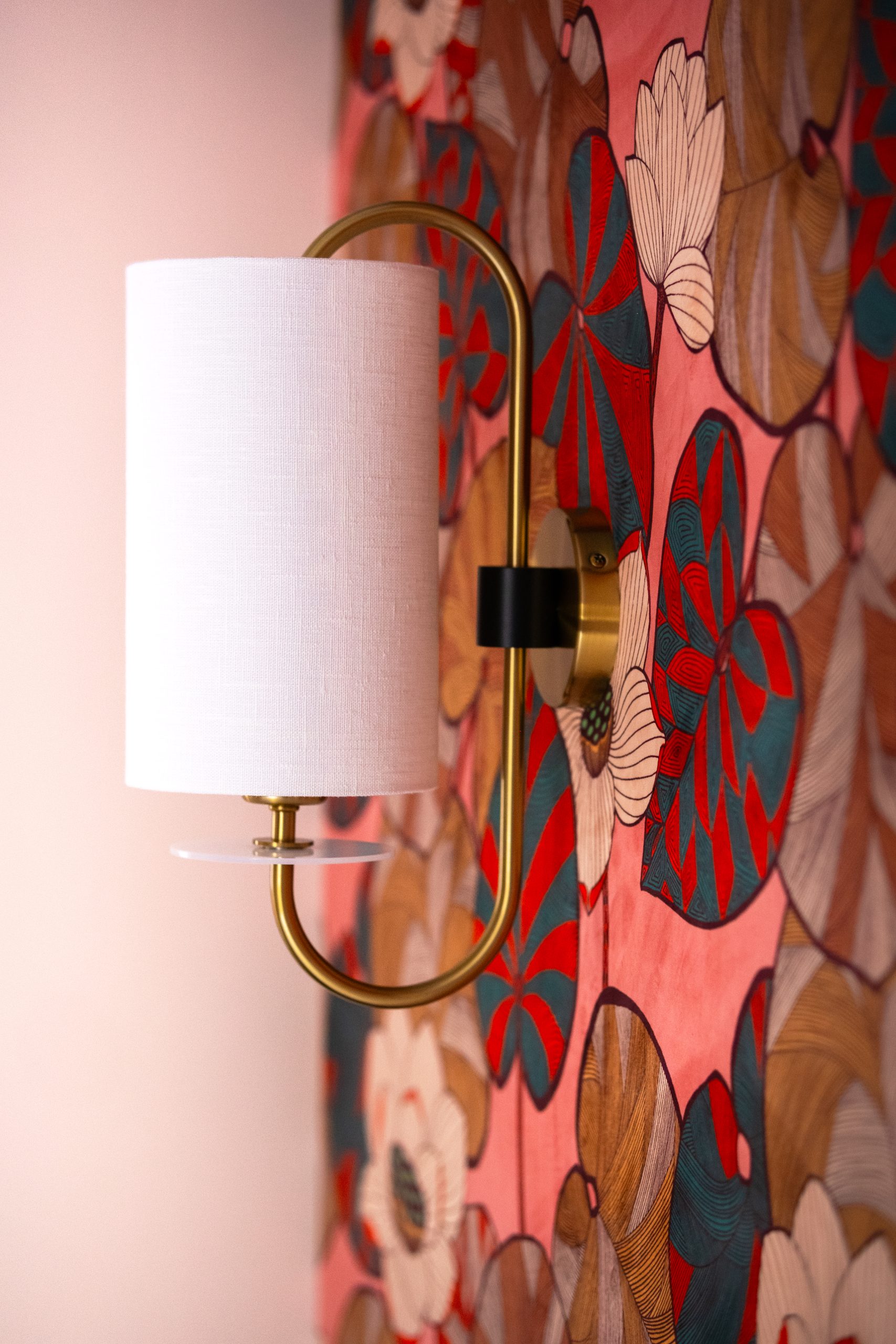 Copy of scaled floral pink lamp